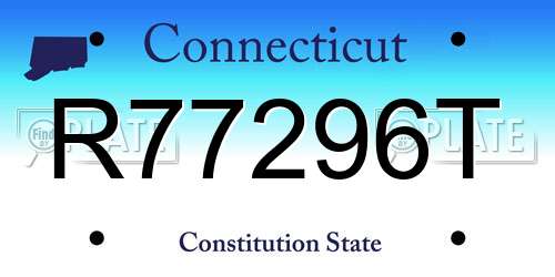R77296T Connecticut License Plate