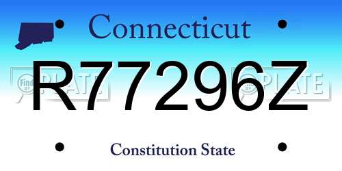 R77296Z Connecticut License Plate