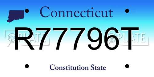 R77796T Connecticut License Plate