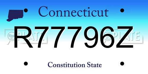 R77796Z Connecticut License Plate