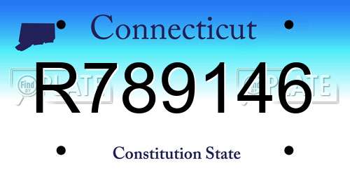 R789146 Connecticut License Plate