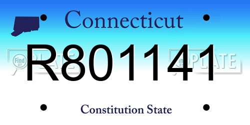 R801141 Connecticut License Plate