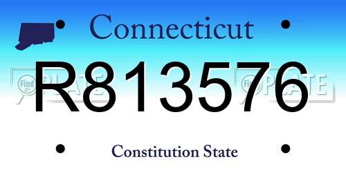 R813576 Connecticut License Plate