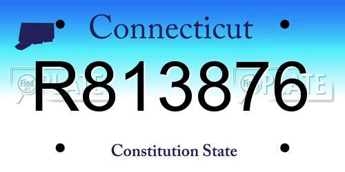 R813876 Connecticut License Plate