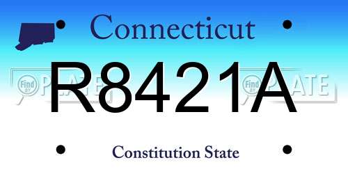 R8421A Connecticut License Plate
