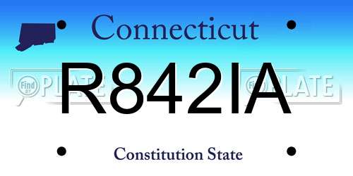 R842IA Connecticut License Plate