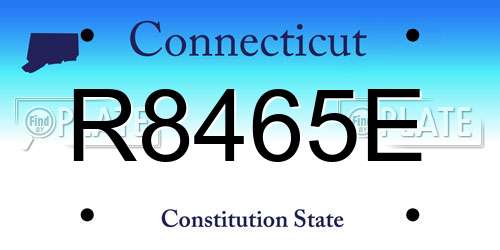 R8465E Connecticut License Plate
