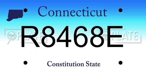 R8468E Connecticut License Plate