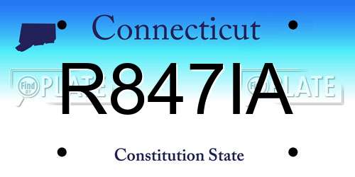R847IA Connecticut License Plate