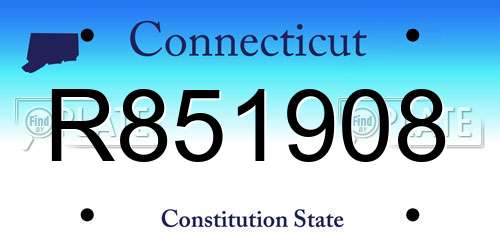 R851908 Connecticut License Plate