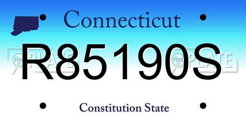 R85190S Connecticut License Plate