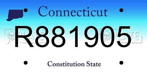 R881905 Connecticut License Plate