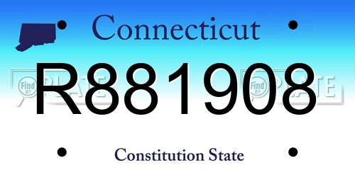R881908 Connecticut License Plate
