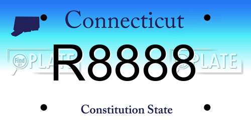 R8888 Connecticut License Plate