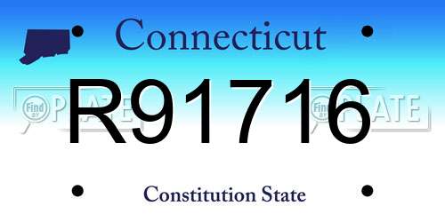 R91716 Connecticut License Plate
