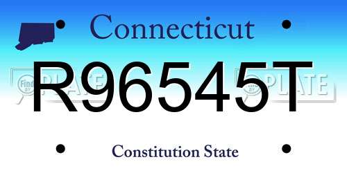 R96545T Connecticut License Plate