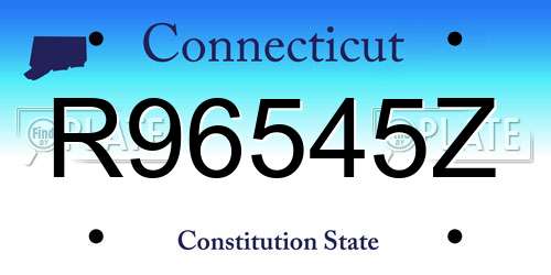 R96545Z Connecticut License Plate