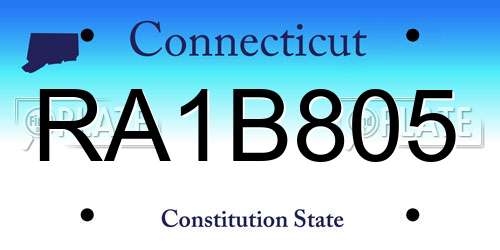 RA1B805 Connecticut License Plate