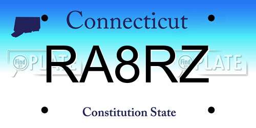 RA8RZ Connecticut License Plate