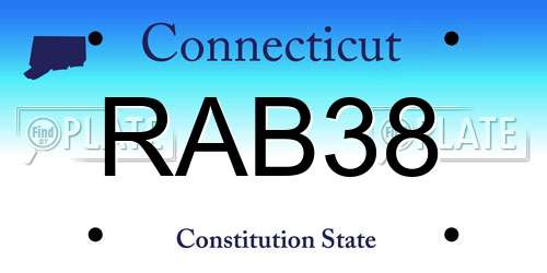 RAB38 Connecticut License Plate