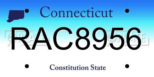 RAC8956 Connecticut License Plate