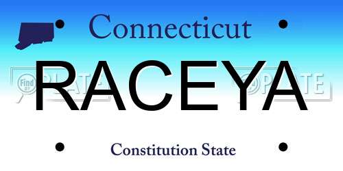 RACEYA Connecticut License Plate