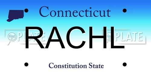 RACHL Connecticut License Plate