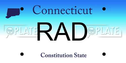 RAD Connecticut License Plate