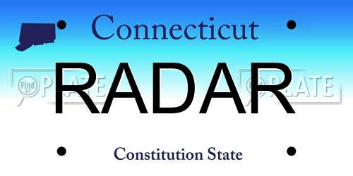 RADAR Connecticut License Plate