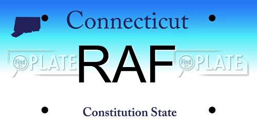 RAF Connecticut License Plate