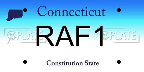 RAF1 Connecticut License Plate