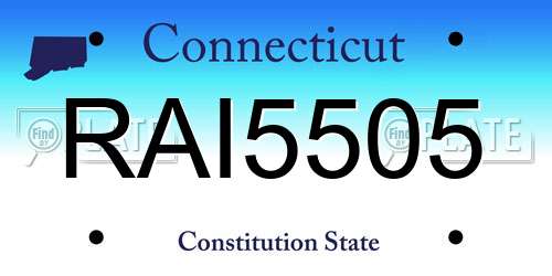 RAI5505 Connecticut License Plate