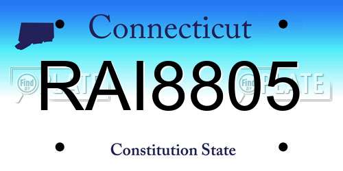 RAI8805 Connecticut License Plate