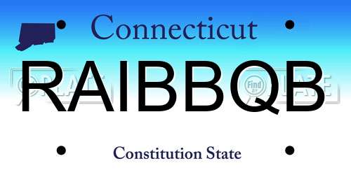 RAIBBQB Connecticut License Plate