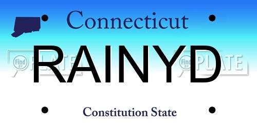 RAINYD Connecticut License Plate