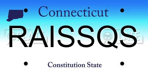 RAISSQS Connecticut License Plate