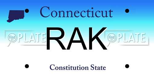 RAK Connecticut License Plate