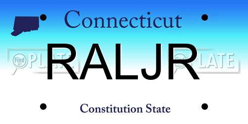 RALJR Connecticut License Plate