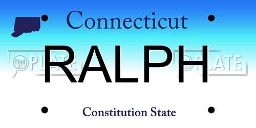 RALPH Connecticut License Plate