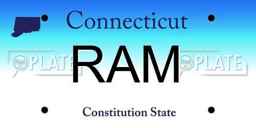 RAM Connecticut License Plate