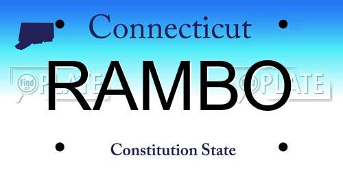RAMBO Connecticut License Plate