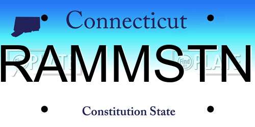 RAMMSTN Connecticut License Plate