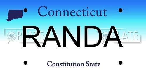 RANDA Connecticut License Plate
