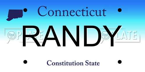 RANDY Connecticut License Plate