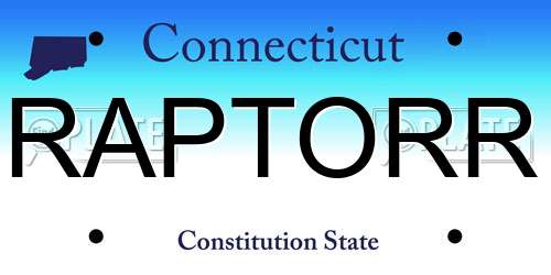 RAPTORR Connecticut License Plate