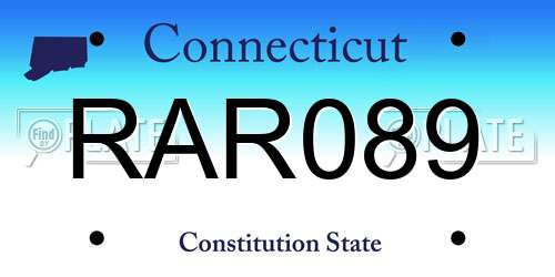 RAR089 Connecticut License Plate