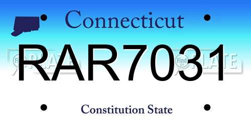 RAR7031 Connecticut License Plate