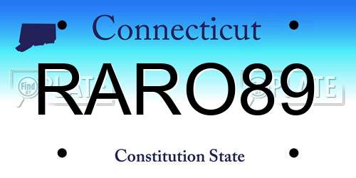 RARO89 Connecticut License Plate