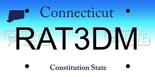 RAT3DM Connecticut License Plate