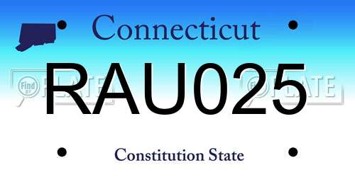 RAU025 Connecticut License Plate